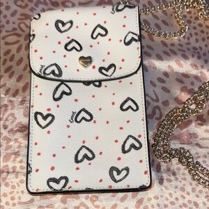 Coach White and Black Heart Crossbody Bag